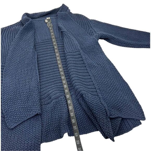 Lilith Cotton Open Front Cardigan Sweater Medium/Large Blue Knit Women’s - Picture 9 of 12